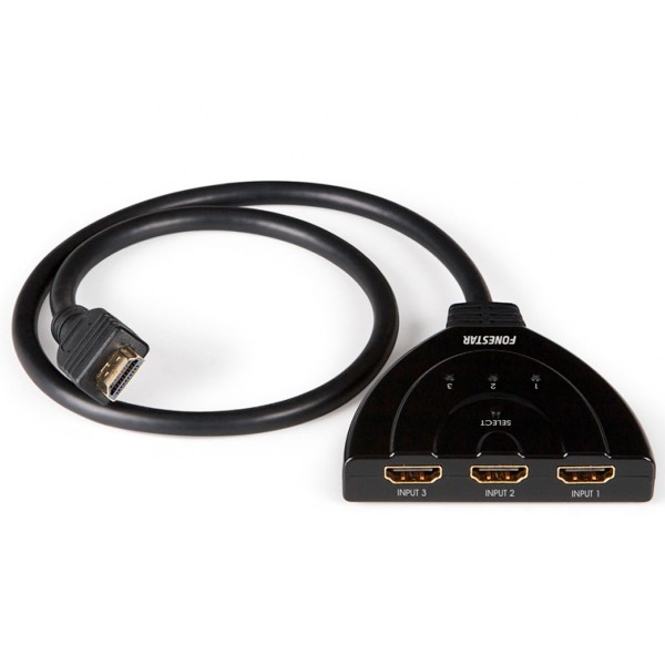Fonestar fo-373 selector bidireccional hdmi 3 x 1 entradas salidas full hd 1080p 3d