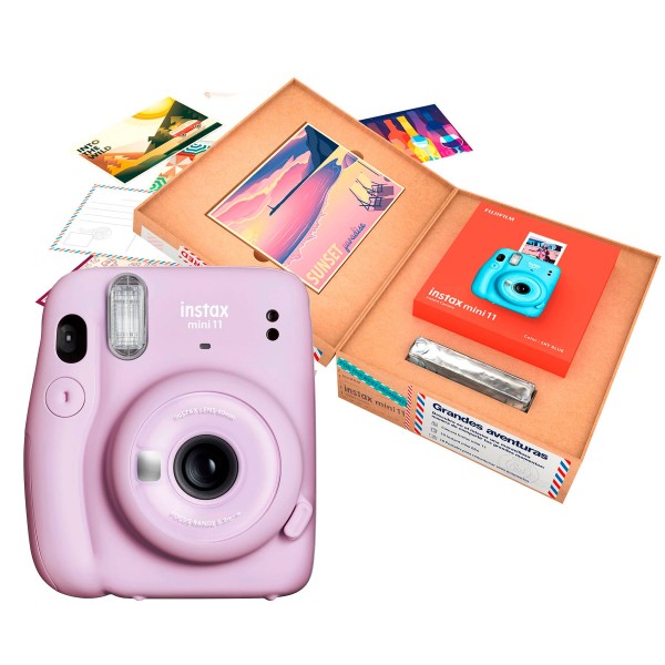 Fujifilm instax mini 11 lilac purple / cámara instantánea / bundle grandes aventuras