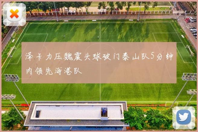 泽卡力压魏震头球破门泰山队5分钟内领先海港队